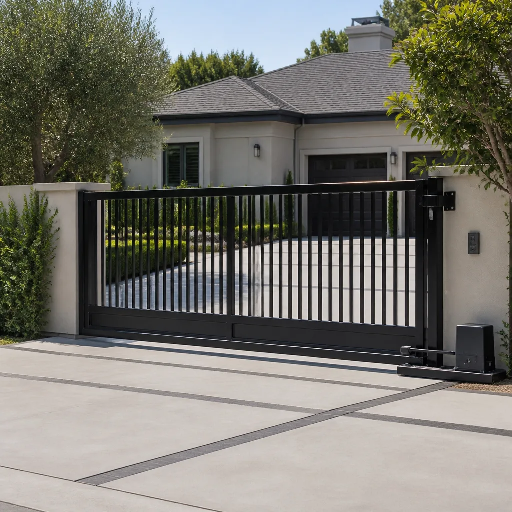 Sliding driveway gates